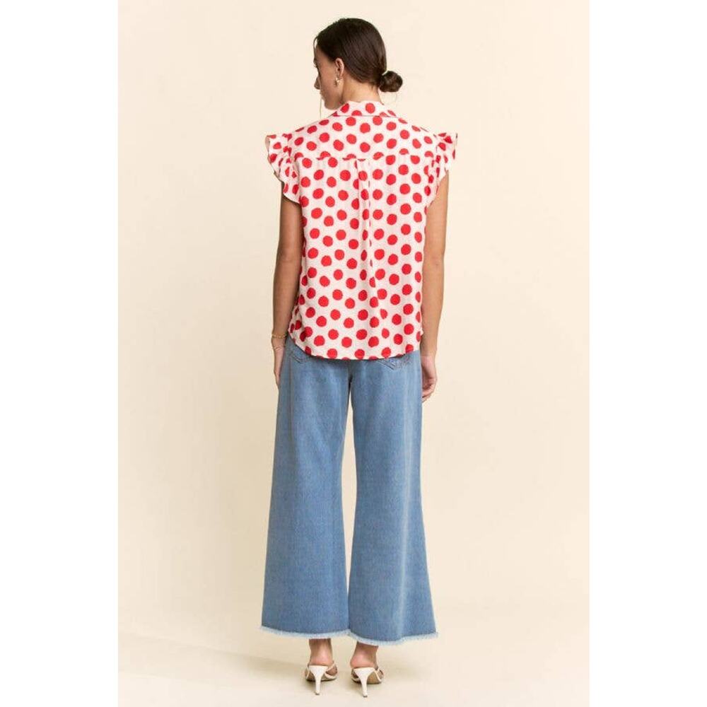 NWT Flower Embroidered Cropped Wide-Leg Denim Pant: Denim Blue / M - Picture 10 of 10